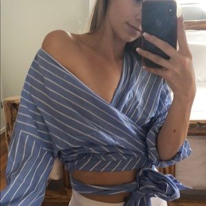 Blue Style Wrap Top